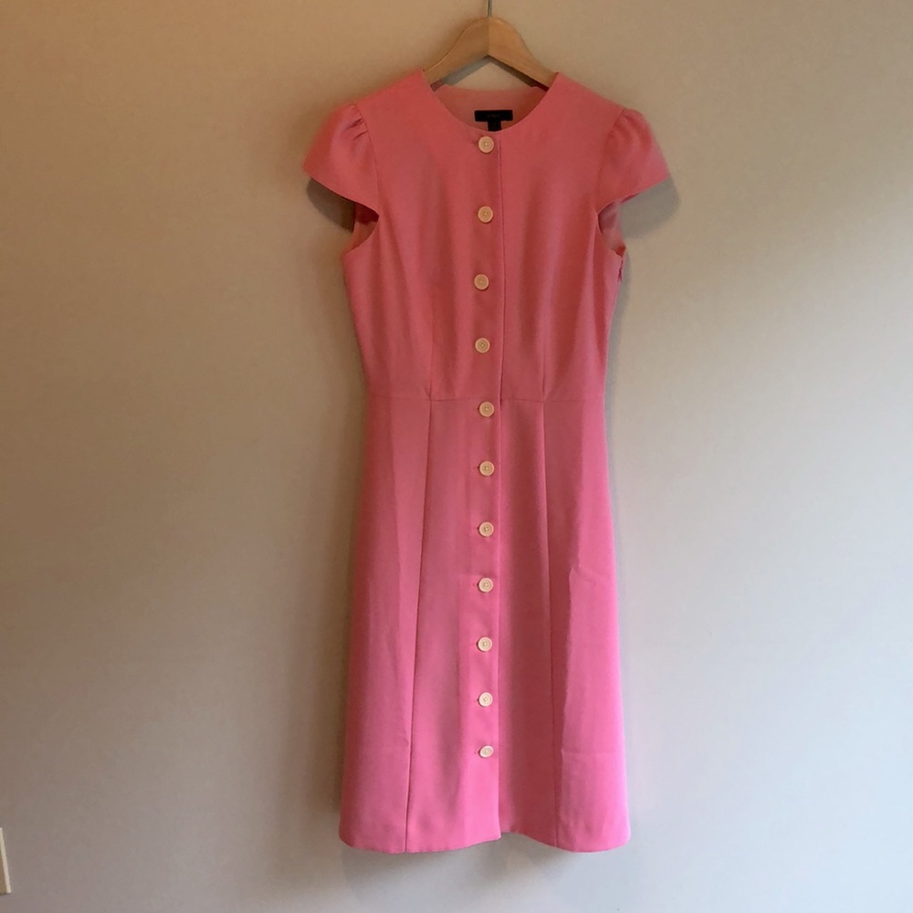 J. Crew 2 Tall cap sleeve pink button up dress size 2T